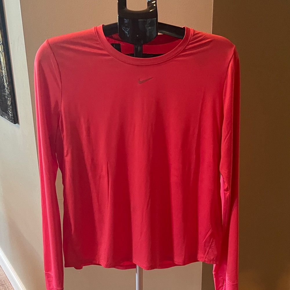 Nike Women's Bright Pink Dri Fit Long Sleeve Tee